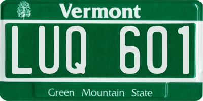 VT license plate LUQ601