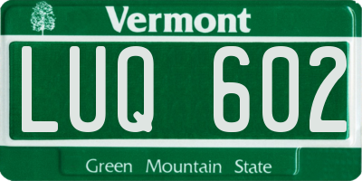 VT license plate LUQ602