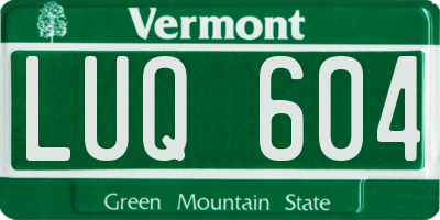 VT license plate LUQ604
