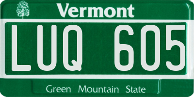 VT license plate LUQ605