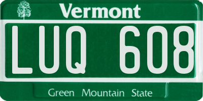 VT license plate LUQ608