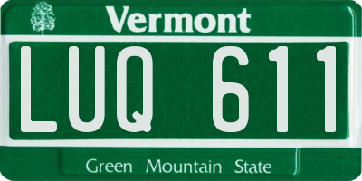 VT license plate LUQ611