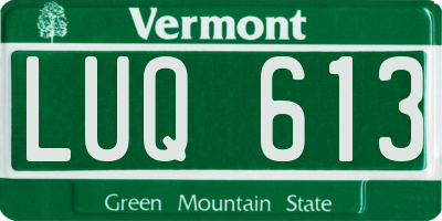 VT license plate LUQ613