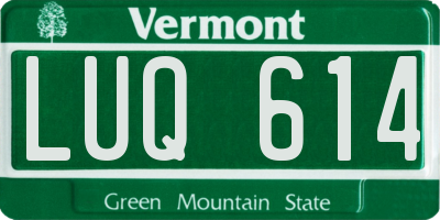 VT license plate LUQ614