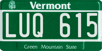VT license plate LUQ615