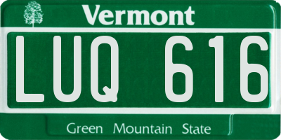 VT license plate LUQ616