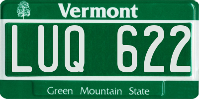 VT license plate LUQ622
