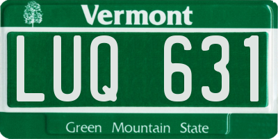 VT license plate LUQ631