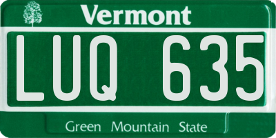 VT license plate LUQ635