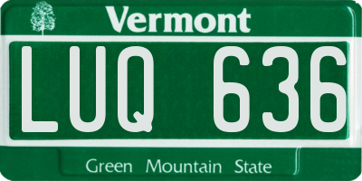 VT license plate LUQ636