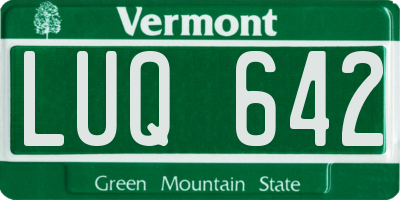 VT license plate LUQ642