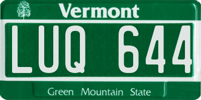 VT license plate LUQ644