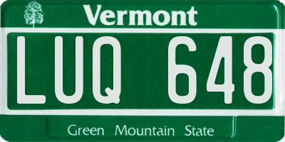 VT license plate LUQ648