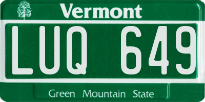VT license plate LUQ649
