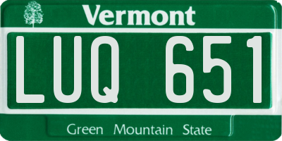 VT license plate LUQ651