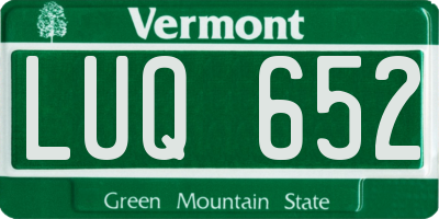 VT license plate LUQ652