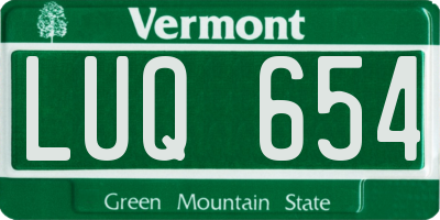 VT license plate LUQ654
