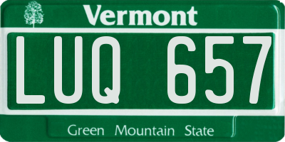 VT license plate LUQ657