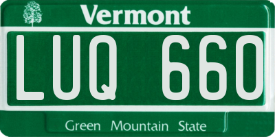 VT license plate LUQ660