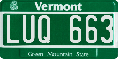 VT license plate LUQ663