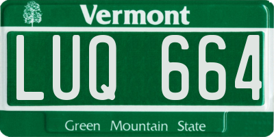 VT license plate LUQ664