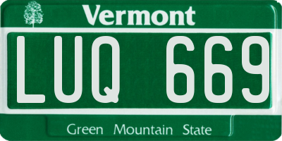 VT license plate LUQ669