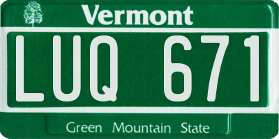 VT license plate LUQ671