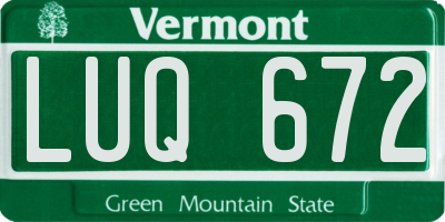 VT license plate LUQ672