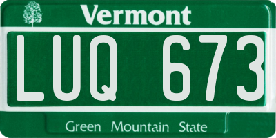 VT license plate LUQ673
