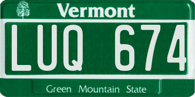VT license plate LUQ674