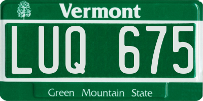 VT license plate LUQ675