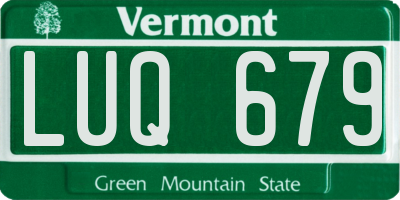 VT license plate LUQ679
