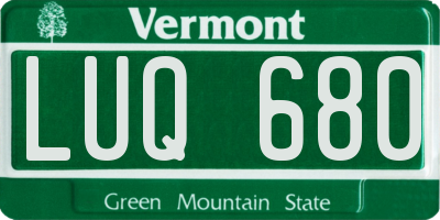 VT license plate LUQ680