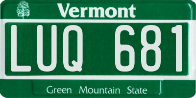VT license plate LUQ681