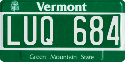 VT license plate LUQ684