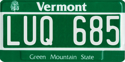 VT license plate LUQ685