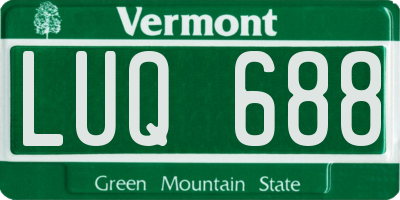 VT license plate LUQ688