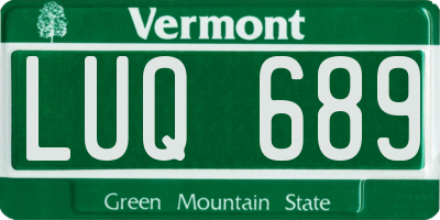 VT license plate LUQ689