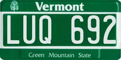 VT license plate LUQ692