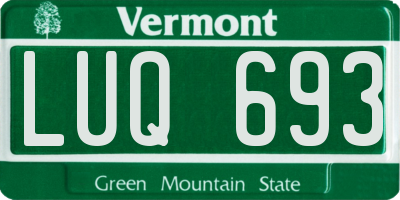 VT license plate LUQ693