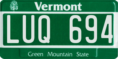 VT license plate LUQ694