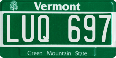 VT license plate LUQ697