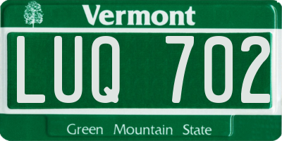 VT license plate LUQ702