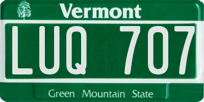 VT license plate LUQ707