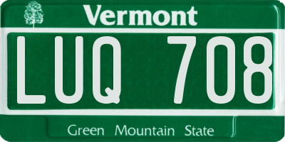 VT license plate LUQ708