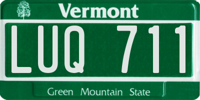 VT license plate LUQ711