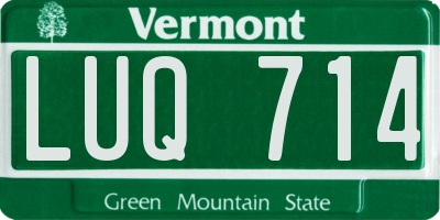 VT license plate LUQ714