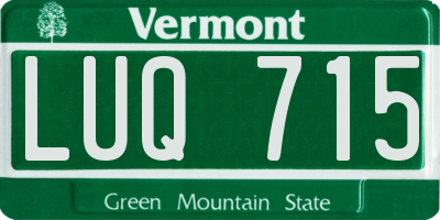 VT license plate LUQ715