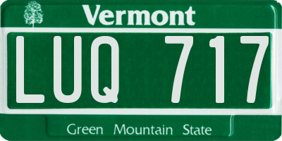 VT license plate LUQ717