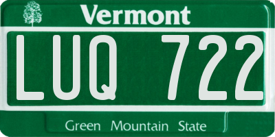 VT license plate LUQ722